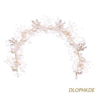 dlophkde flor hoja perla pelo aro diadema diadema para mujeres niñas bisel banda de pelo accesorios para el cabello