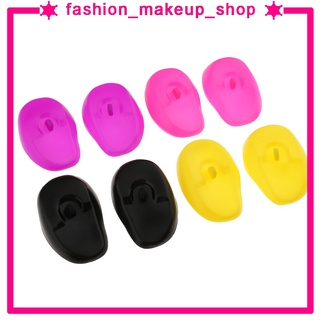 [maquillaje] 4 pares de fundas de silicona reutilizables para la oreja, tinte para el cabello, protección del color de salón