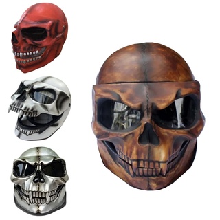 Ghost Skull Cascos Con Gafas De Cara Completa Cráneo Motocicleta Esqueleto Lente Full F (1)
