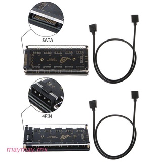 MAYMA AURA SYNC 5V 3-pin RGB 10 Hub Splitter SATA Power 3pin ARGB Adapter Extension Cable for GIGABYTE MSI A SUS ASRock LED