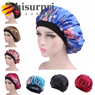 HISURPRI 1PC Reusable Sleep Cap Soft Hair Cover Satin Bonnet Haircare Elastic Fashion For Black Women Wide Band Chemo Caps Night Hat