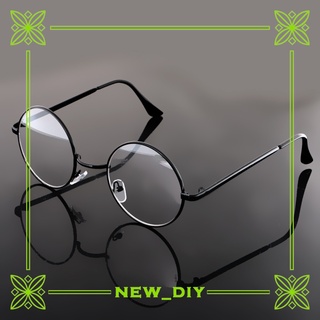 gafas de vista cortas gafas de marco de metal transparente lente redonda miopía gafas