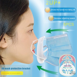 5 piezas soporte de respiración 3D soporte para uso cómodo marco de soporte interior mantener la tela fuera de la boca reutilizable lavable
