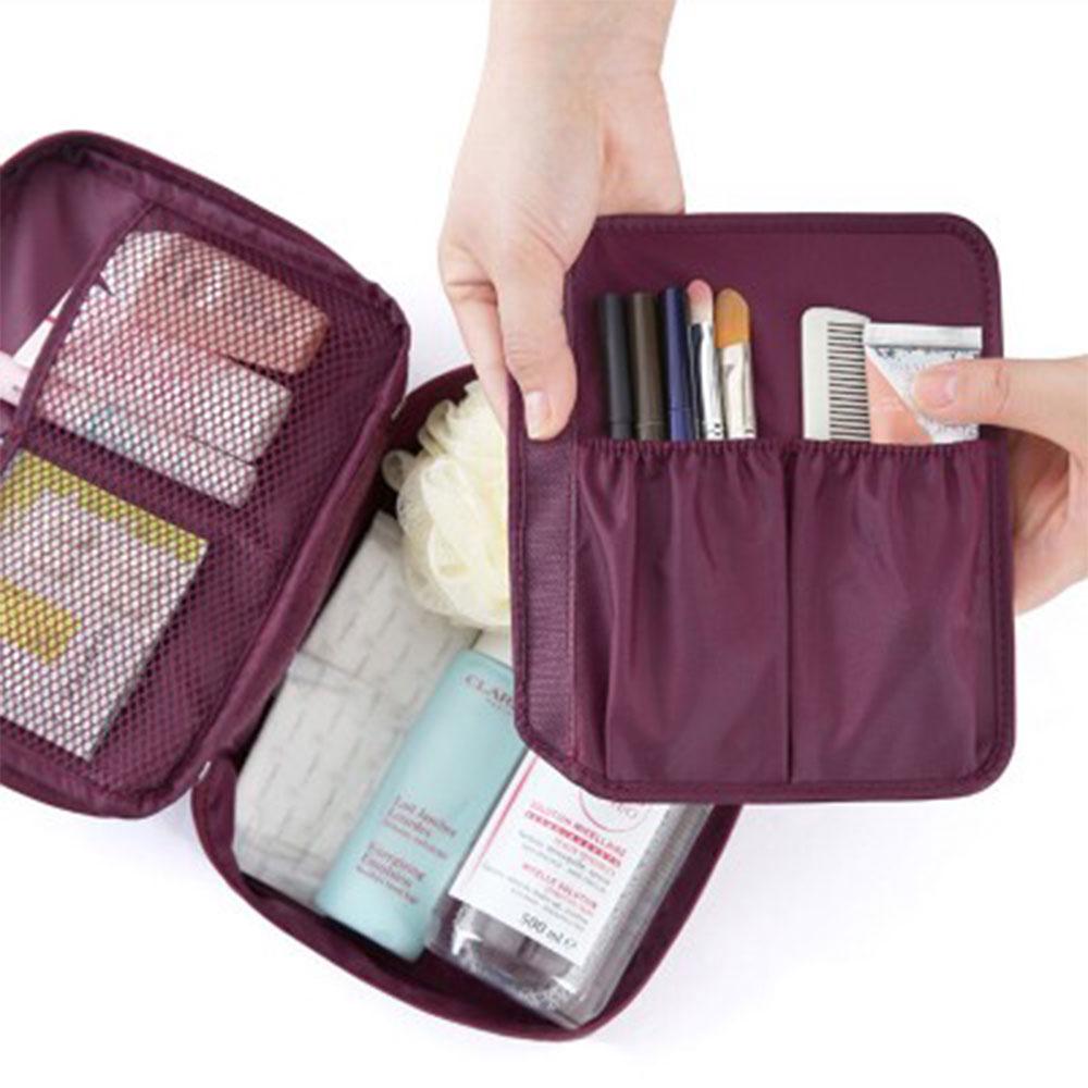 Dashermart bolsa de lavado expandible para mujer, bolsa de viaje, bolsa de cosméticos, bolsa de almacenamiento, sandía, color rojo (1)