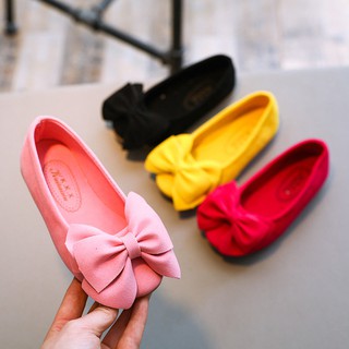[FACC]zapatos puros de princesa con lazo de Color para niñas/zapatos individuales cómodos y resistentes al desgaste zapatos de un paso (1)