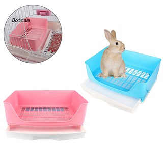 DT Pet conejo portátil cajón inodoro bandeja de arena soporte de almohadilla de entrenamiento caja de malla