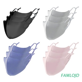 FAMLOJD 3pcs Children Adjustable Ice Silk Mask Sun Protect Dust-proof Washable Earloop Respirator Anti Pollution Mouth Cover