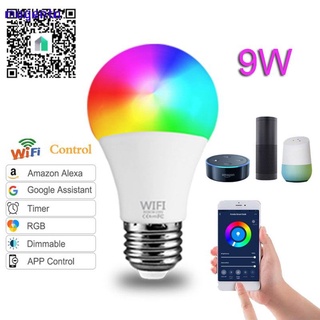 【hot sale】Lâmpada Smart Wifi 9w Rgb+ Cct Smart Light Bulb Controle De Voz Com Alexa Google Home E27 B22 magento