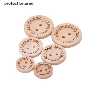 prmx 100pcs hechos a mano con botones de amor álbum de recortes de costura botón de madera 25 mm 20 mm 15 mm rojo