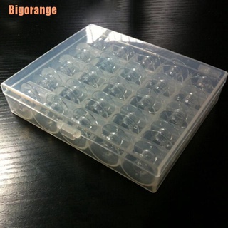 Bigorange (~) caja con 25 bobinas vacías transparentes caja de coser máquina de coser hermano bebé cerradura individual