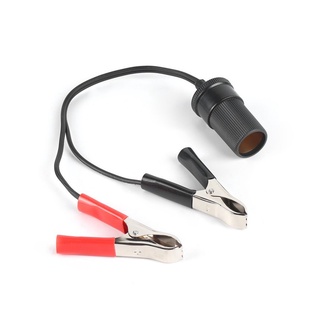 [storesend] 12V Car Auxiliary Cigarette Lighter Socket Battery Crocodile Clips Adapter (3)