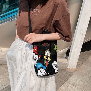 Cartoon Cute Canvas Bag Women'S Shoulder Messenger Bag Shopping Bag Large Capacity Portable Environmental Protection Bag