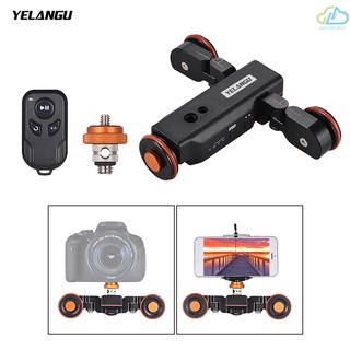 [AUD] YELANGU L4 PRO Motorized Camera Video Dolly with Scale Indication Electric Track Slider Wireless Remote Control/1800mAh Rechargeable Battery 3 Speed Adjustable Mini Slider Skater Compatible with Canon Nikon Sony DSLR Camera iOS Android Smartphone