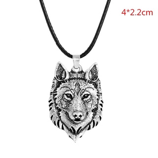 Nuevo collar con colgante de cabeza de lobo de plata tibetana creativa, amuleto, Animal, moda, regalo para hombre, joyería, cabeza de Animal