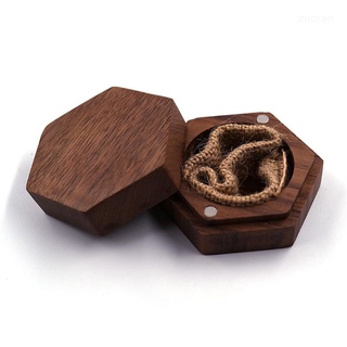 Zuo caja portadora de anillo de madera de boda anillo de compromiso titular caja de joyería Favor
