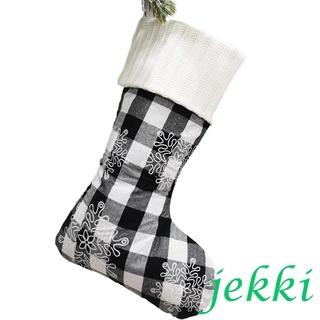 kk-calcetines de regalo de navidad santa claus huellas de perro copo de nieve medias a cuadros