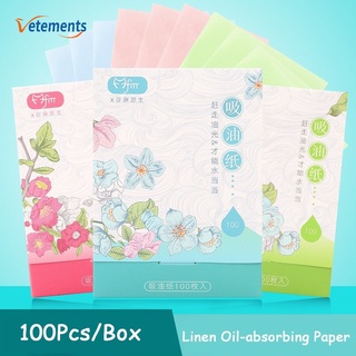 100 hojas/Pack de lino cara de aceite absorbente de papel/papel eficaz de Control de aceite/verano hinchazón de aceite Facial herramientas de limpieza