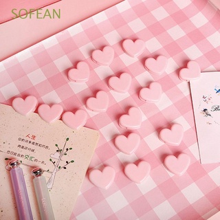 SOFEAN 10/15/20PCS DIY Sellado clips Mini En forma de corazon Binder clips Color rosa Foto de clavijas Decoracion De plástico Lindo Carpeta notas carta