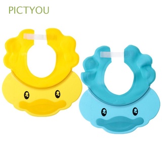 PICTYOU 2Pcs Adjustable Baby Shower Cap Waterproof Hair Wash Shield Bath Visor Hat Silicone Shampoo Toddler Multi-Purpose Protect Eyes Ears