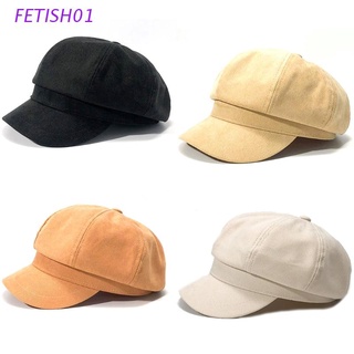 fet pintor boina sombrero newsboy gorra color sólido cálido octagonal sombrero boina japonesa