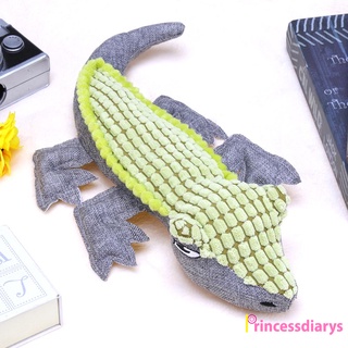 (PrincessDiarys) Perro masticar juguete forma de cocodrilo dos colores interactivo chirriante peluche perro juguete