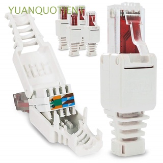 yuanquotient conector rj45 portátil sin crimpado cabeza de cristal conectores poe 8p8c sin herramienta cctv cable ethernet cat6/multicolor