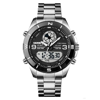 SKMEI Fashion Trend Men's Watch Outdoor Sports Multi-function Dual Display Digital Watch Stainless Steel Watch 1839 showmaker3.mx