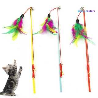 [promotion][Mancocostore] Cat Toys Interactive Funny Multicolor Color Feather Bells Cat Stick for Pet