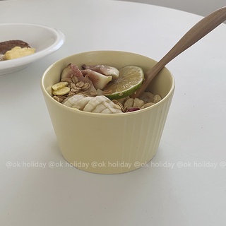 Ins estilo japonés ins ganso amarillo cerámica esmerilada esmaltada desayuno tazón de cereal tazón de yogur tazón simple