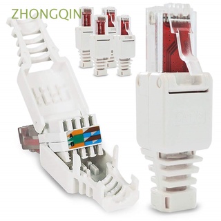 zhongqin conector rj45 portátil sin crimpado cabeza de cristal conectores poe 8p8c sin herramienta cctv cable ethernet cat6/multicolor