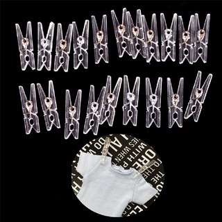 fengjue 20 piezas mini pinzas de plástico transparente para ropa/papel fotográfico/perchas de lavandería mx