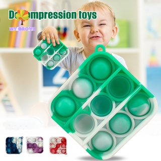 Mini Push Pops burbuja sensorial juguete alivio del estrés fácil de llevar juguetes de mano llavero juguete alivio del estrés empuje burbuja para niño