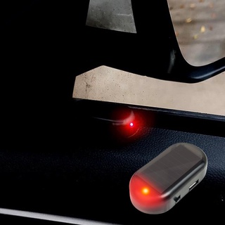 universal coche falso energía solar alarma lámpara de seguridad robo luz flash sistema intermitente led v3z6 (8)