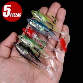 5 Piezas kit De Señuelos De Pesca Suaves Wobbler Cebo Artificial Ganchos (1)