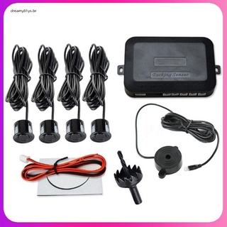 Ão 12v Kit De Sensor De estacionamiento De coche Sistema De reversa Radar respaldo sonido Alerta Indicador 4 Sonda Bip Sensor Detector De coche
