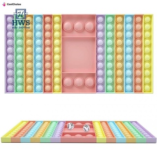 🙌 Gran tamaño Push Pop It juego Fidget juguete de silicona arco iris tablero de ajedrez burbuja Popper Fidget juguetes sensoriales 5p9H
