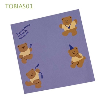 TOBIAS01 Adorable Bloc de notas Suministros escolares Planificador de osos Notas adhesivas|50 hojas Regalo Papeleria Papel de Corea para estudiante Almohadillas de escritura Bloc