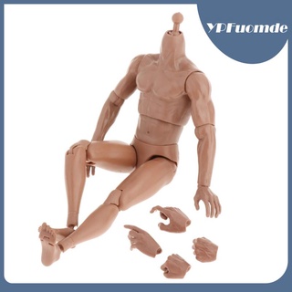 1/6 escala muscular masculino desnudo cuerpo piel de trigo 28 articulaciones movibles hombros estrechos con cuello 29cm heigth figura muñeca para (4)