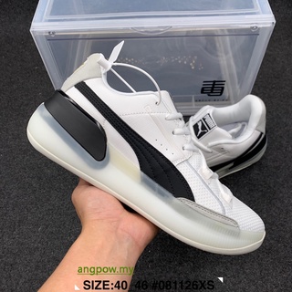 Puma Clyde harwook low top deportes casual zapatos de baloncesto negro/blanco
