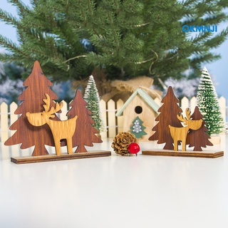 Okmn 2 piezas de árbol de navidad alce hogar sala de estar gabinete decoración de escritorio suministros de navidad (3)