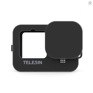 Nueva cámara de acción TELESIN funda protectora de silicona suave con tapa de lente cordón de protección accesorios de repuesto para 9 cámara negra (1)