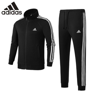 【COD】Adidas Sports Gym Tracksuit Set Men 2-piece Set（Jacket + Trousers） Elastic Sweat Suits Coat Jogging Pants