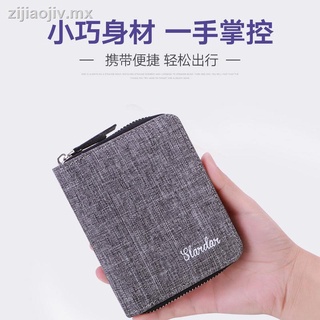 ☊Men s Canvas Wallet Short Zipper Driver s License Wallet Youth Fashion Wallet Casual Student Multi-Card Holder