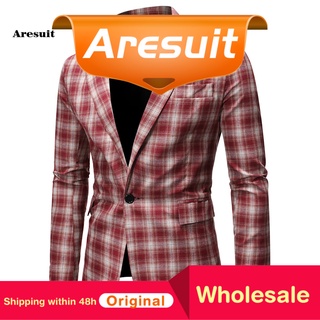 [Aresuit] Casual Suit Coat Long Sleeve Slim Suit Jacket All Match Workwear (1)