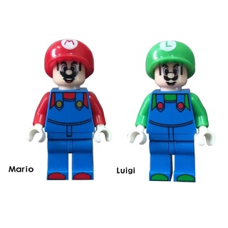 2 Figuras Super Mario Bros y Luigi Lego bloques de construcción armables minifiguras Nintendo