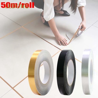 ledong 0,5 cm/1 cm cinta de papel de aluminio para el hogar, línea de suelo, adhesivo de sellado, 50 m, decoración de pared, azulejo impermeable, papel pintado de baño