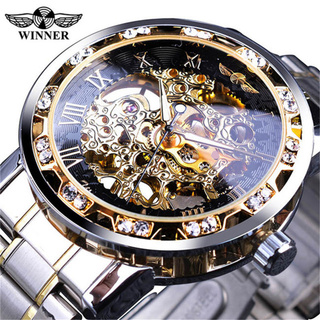 hombres reloj t-winner moda hueco diseño de lujo negocios moda hombres reloj mecánico