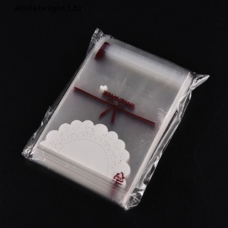 100 pzas Mochila De encaje blanca con autoadhesivo/Mochila De regalo/cumpleaños/celulares (blanco)