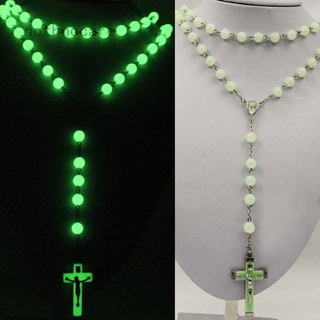 Nothnocare collar de rosario luminoso de cruz luminosa católica cristiana