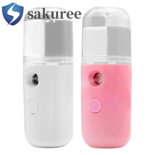 Nano pulverizador Facial hidratante hidratante Mini tamaño portátil USB carga cara piel humidificador rosa/blanco (30 ml)